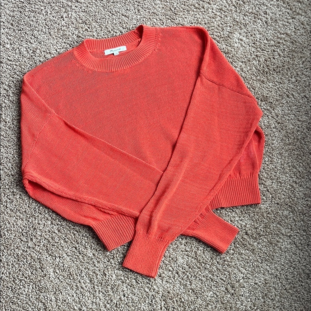 Madewell Women's Bright Cropped Crew Neck Sweater Size Medium